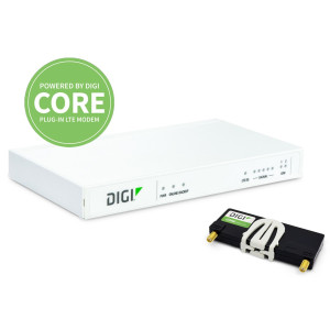 Digi 5402-RMxx Cat 4 LTE or no cellular remote console access server, Digi 360, LTE antennas, Power supply